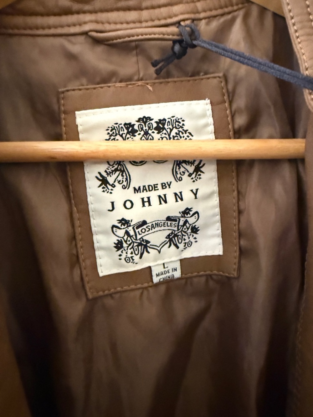 Women's Tan Faux Leather Moto Jacket - Picture 6 of 7